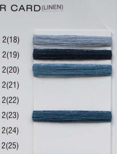 Linen yarn flax | Hørgarn i fire tykkelser | Mellem lyseblå farve