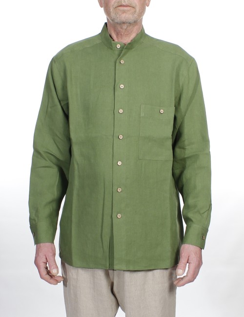 Kinaskjorte oversize til herre grøn