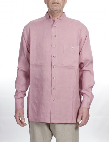 Kinaskjorte oversize til herre rosa