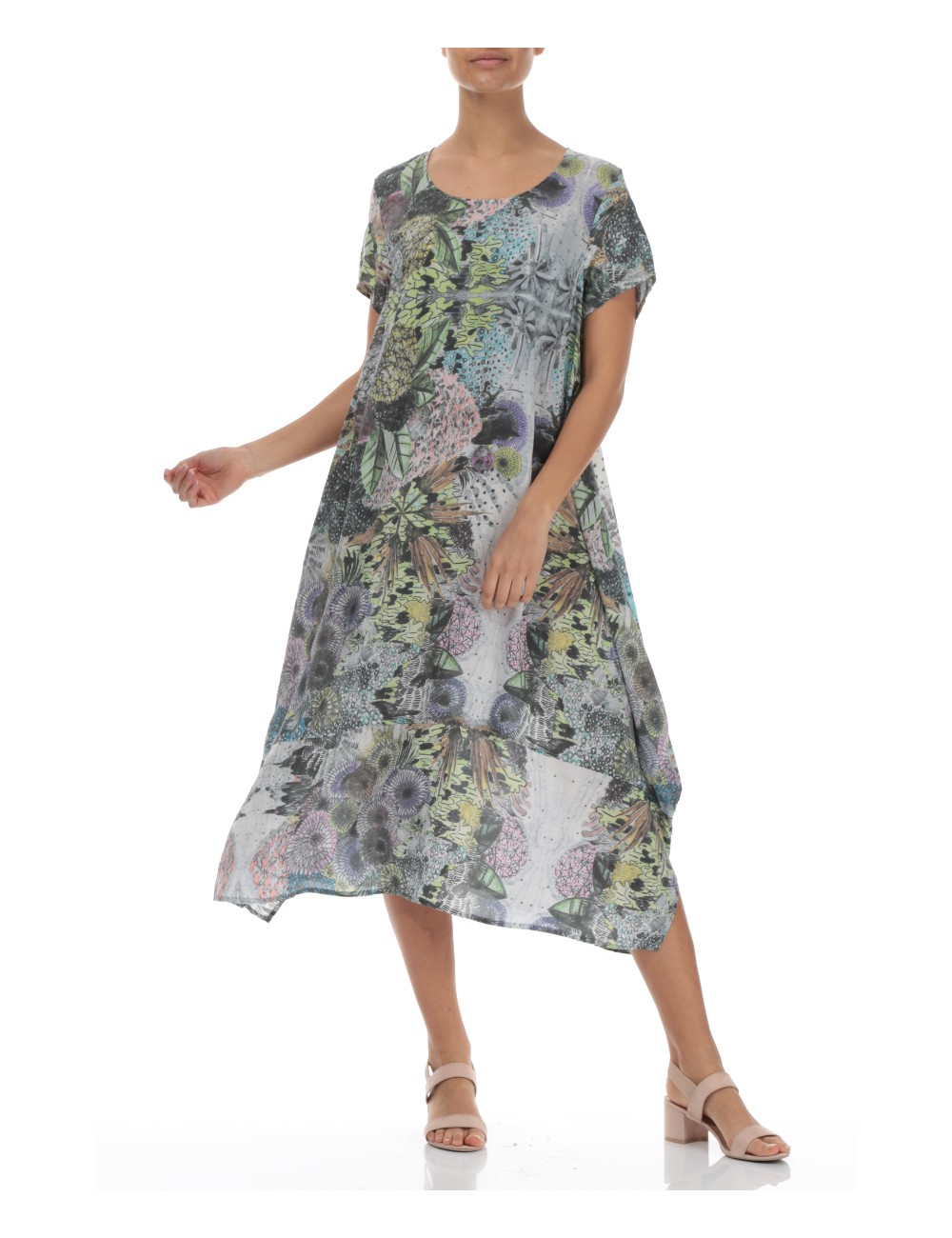 Kjole i flora-print