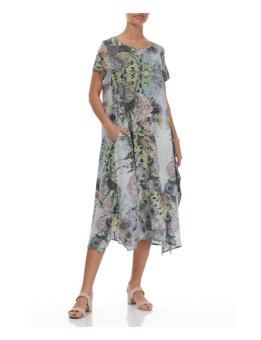 Kjole i flora-print