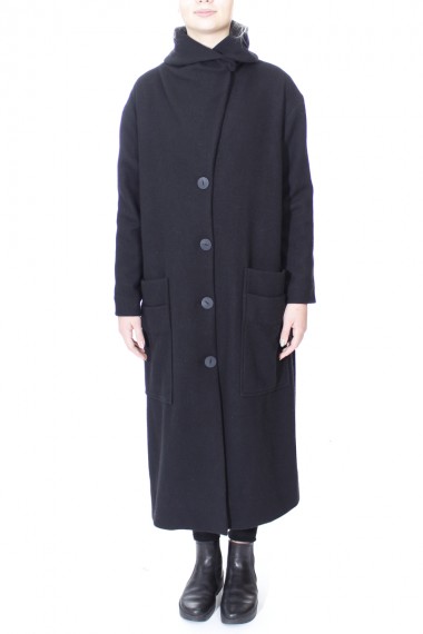 Plus size uldfrakke| lang uldfrakke | oversize uldfrakke i sort let uld