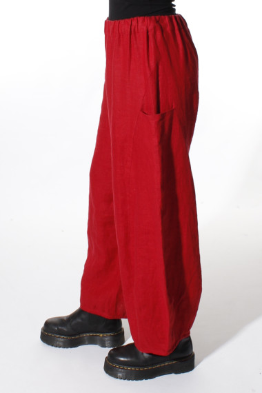 Lange posede hørbukser fra Textillita Ι  hørbukser til damer Ι bukser i hør Ι lange hørbukser