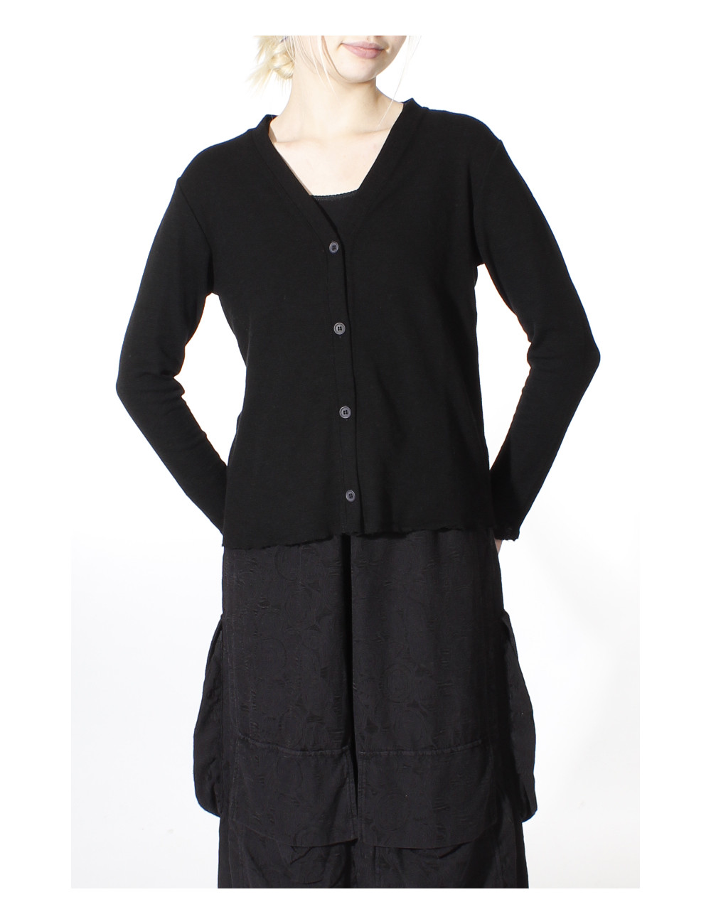 Merino uld cardigan 8006 i basis farver