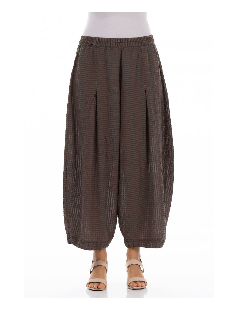 Bukser i silke og bomuld | bukser med elastik i taljen | bredbenet bukser