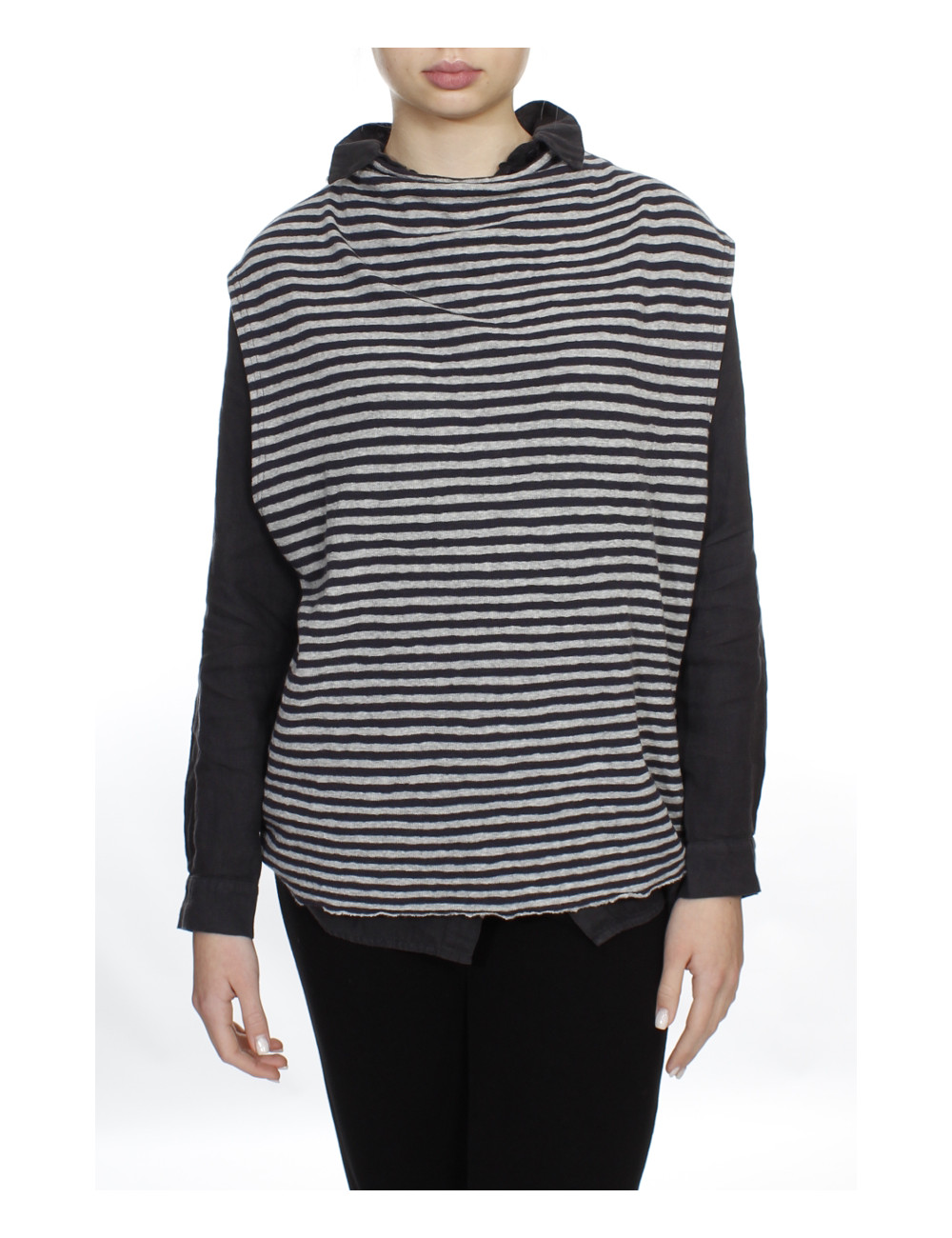 Vest i merino uld 2009 i striber