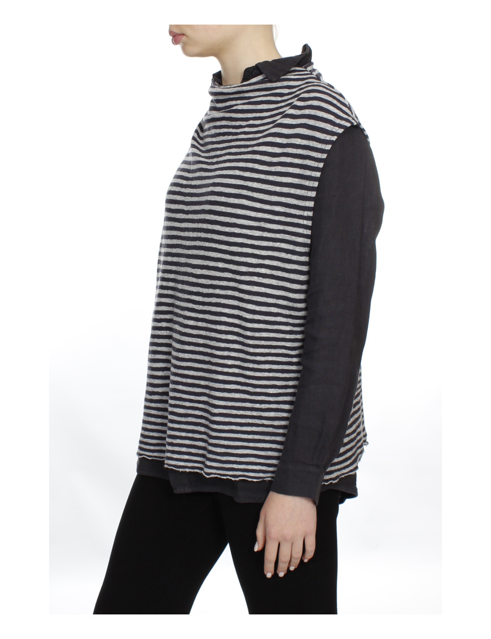 Vest i merino uld 2009 i striber