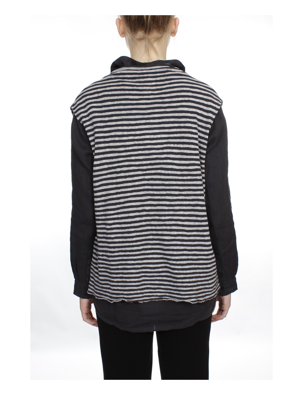 Vest i merino uld 2009 i striber