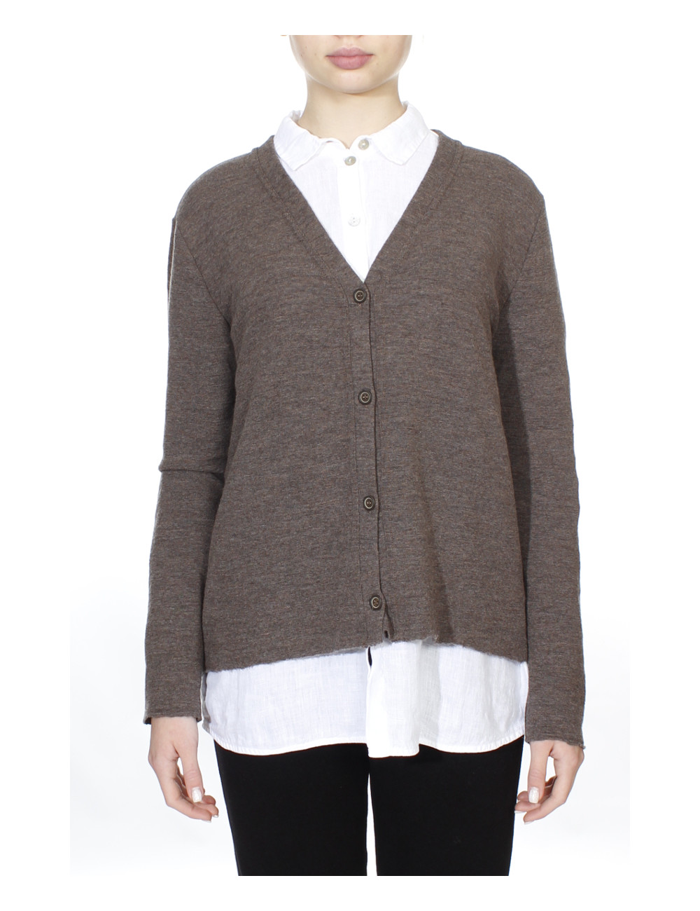 Merino uld cardigan 8006 i basis farver