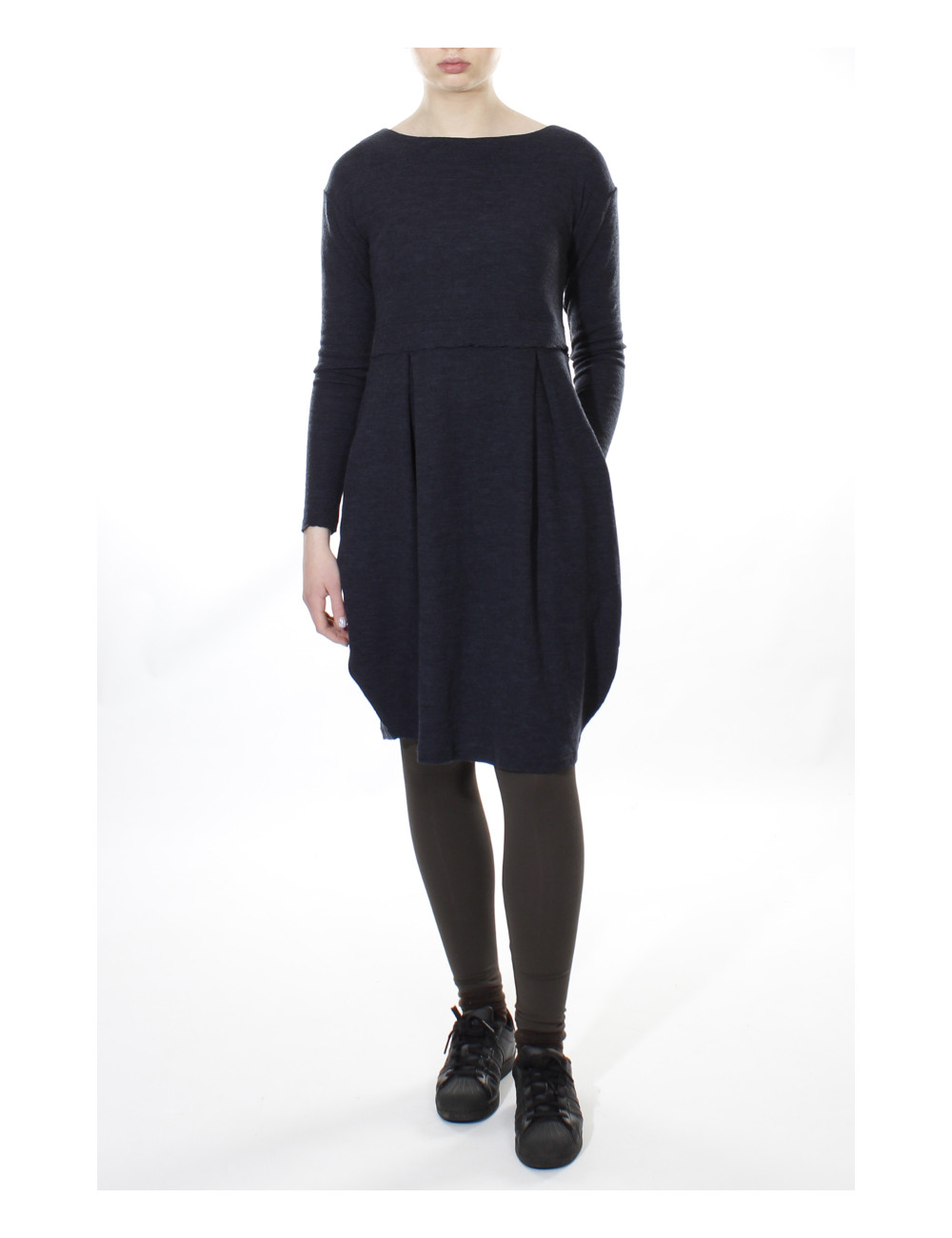 Empire kjole i merino uld 7035 i basis farver