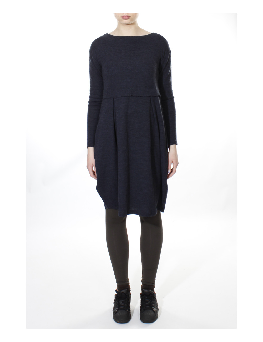 Empire kjole i merino uld 7035 i basis farver