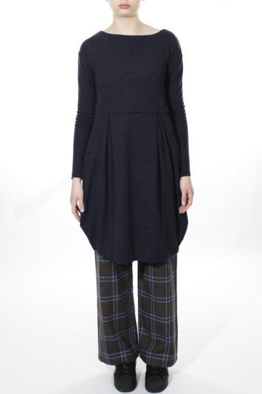 Empire kjole i merino uld 7035 i basis farver