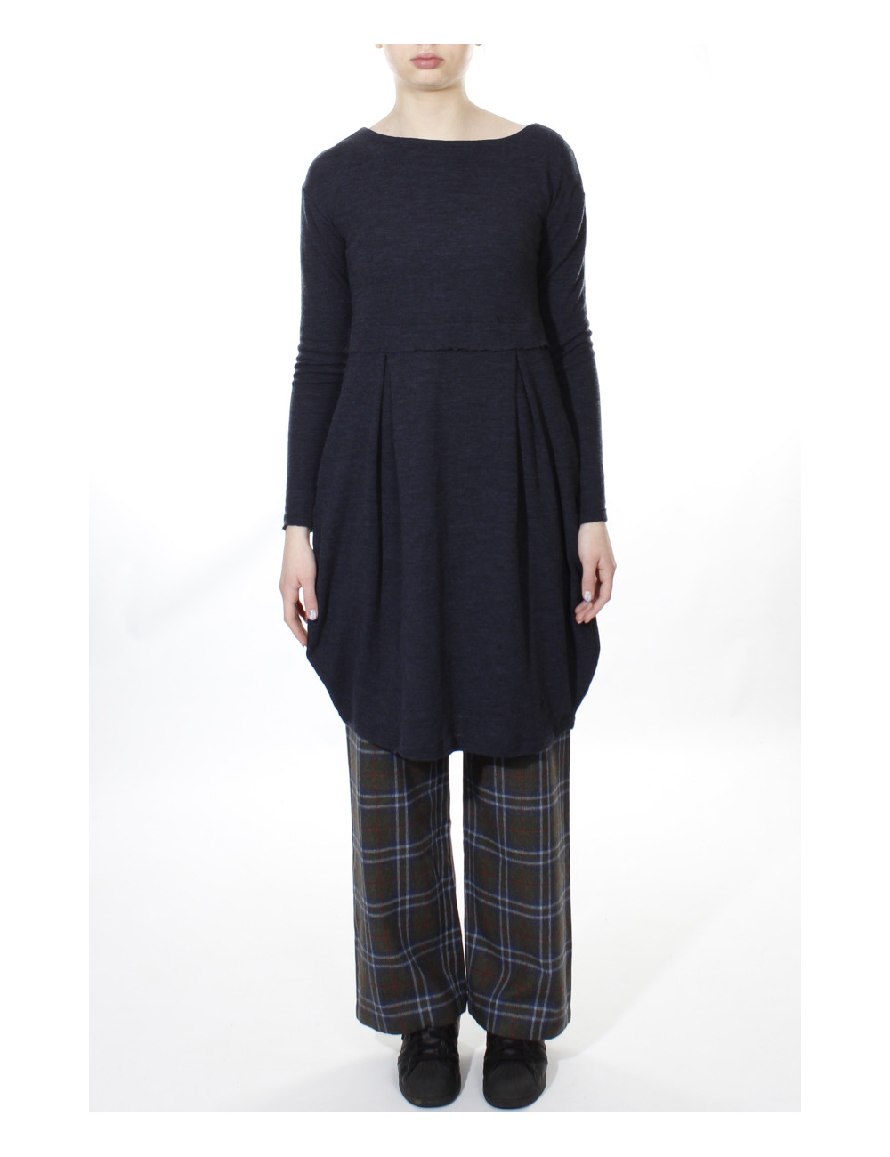 Empire kjole i merino uld 7035 i basis farver