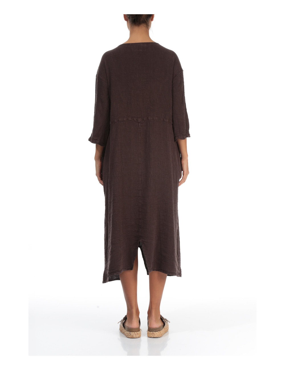 Plus size kjole i hør blanding