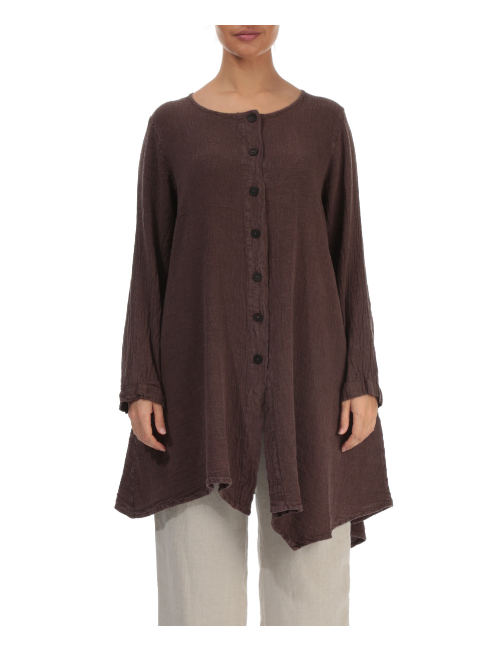 Lang cardigan i crepe