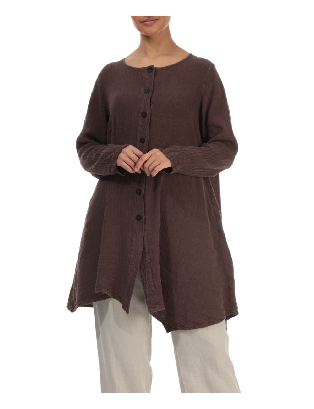 Lang cardigan i crepe