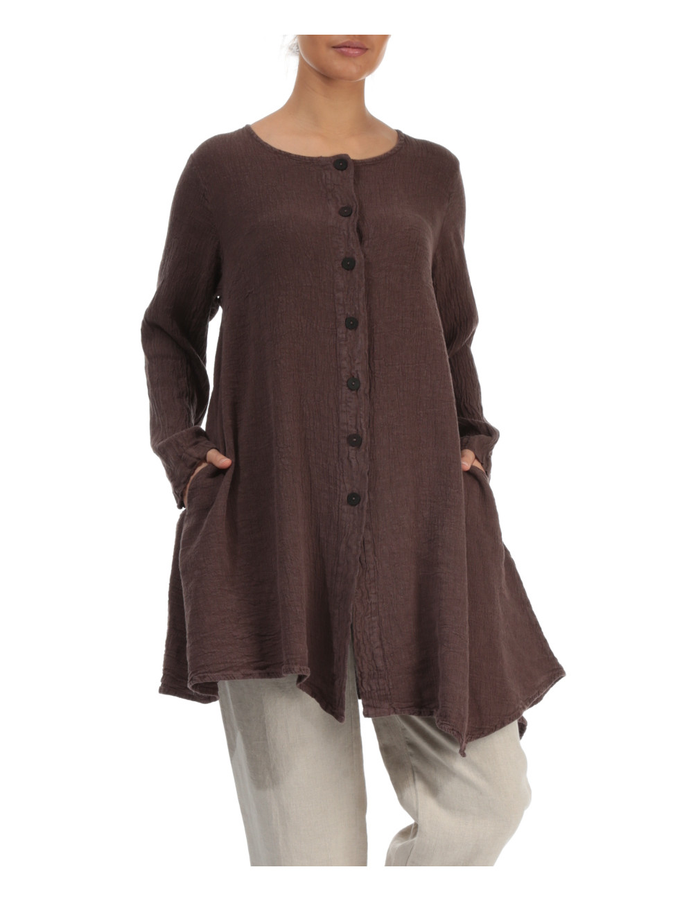 Lang cardigan i crepe