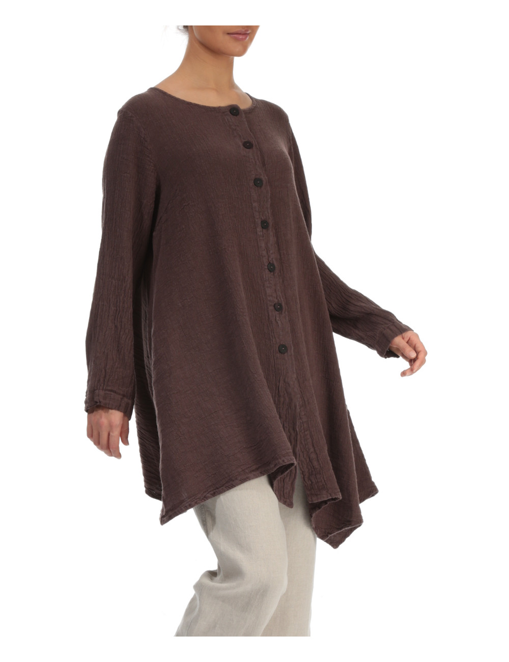 Lang cardigan i crepe