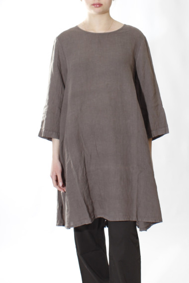 Tunika-kjole i A-facon smog brun