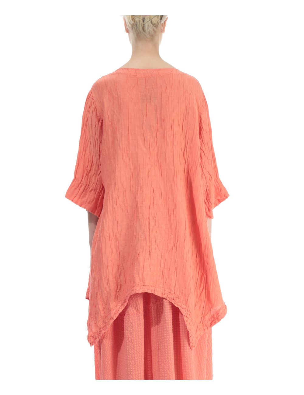 Silke-hør tunika i A facon - coral