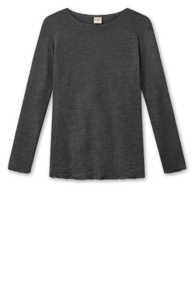 Merino T-shirt i antracit farve, ByBasic