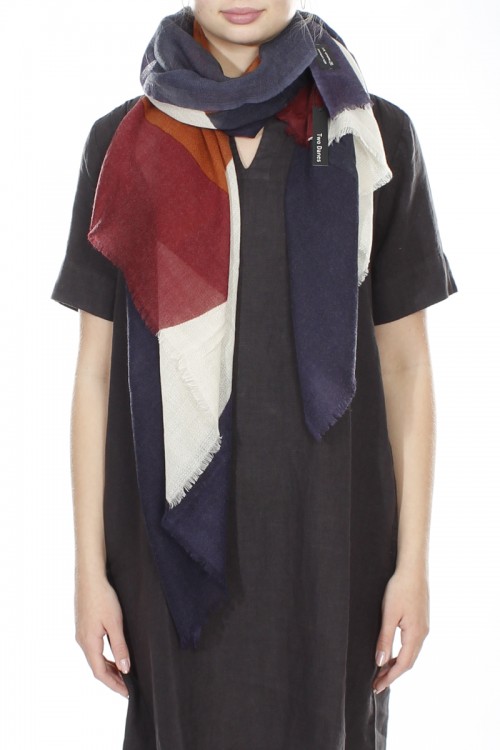 Multifarvet uld tørklæde | tørklæde i kogt uld | varmt tørklæde