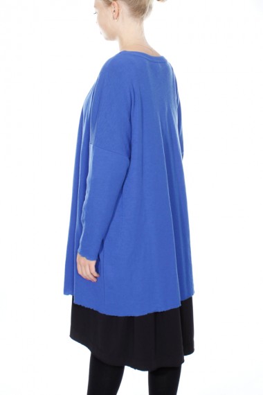 Oversize merino uld cardigan i cobalt blå