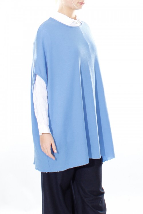 Lang poncho i merino uld