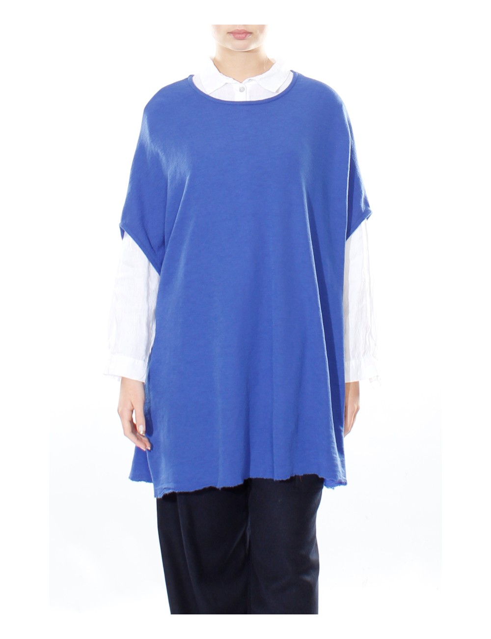 Lang poncho i merino uld