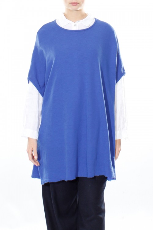 Lang poncho i merino uld