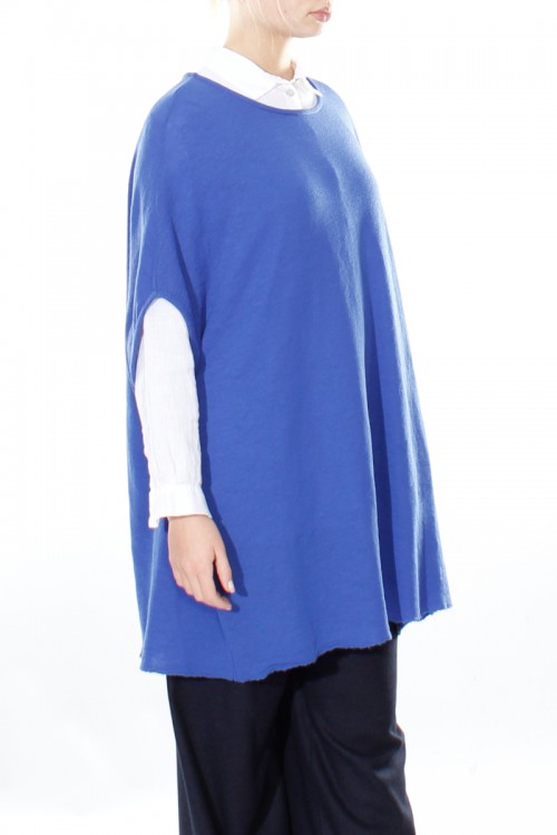 Lang poncho i merino uld