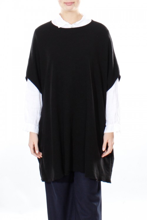 Lang poncho i merino uld
