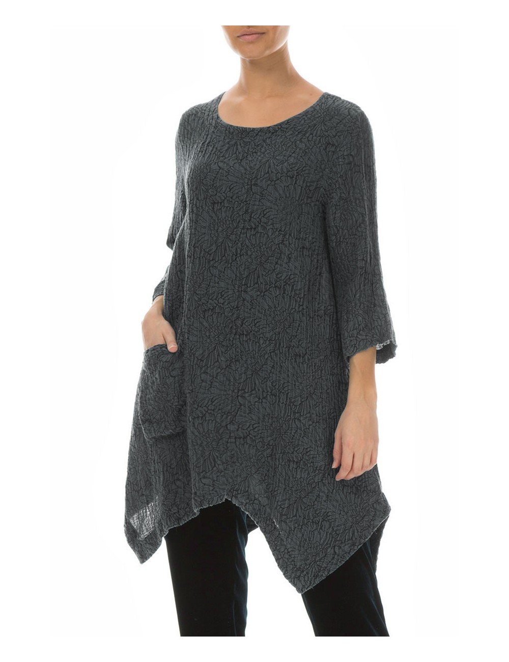 Dryp tunika med flora print