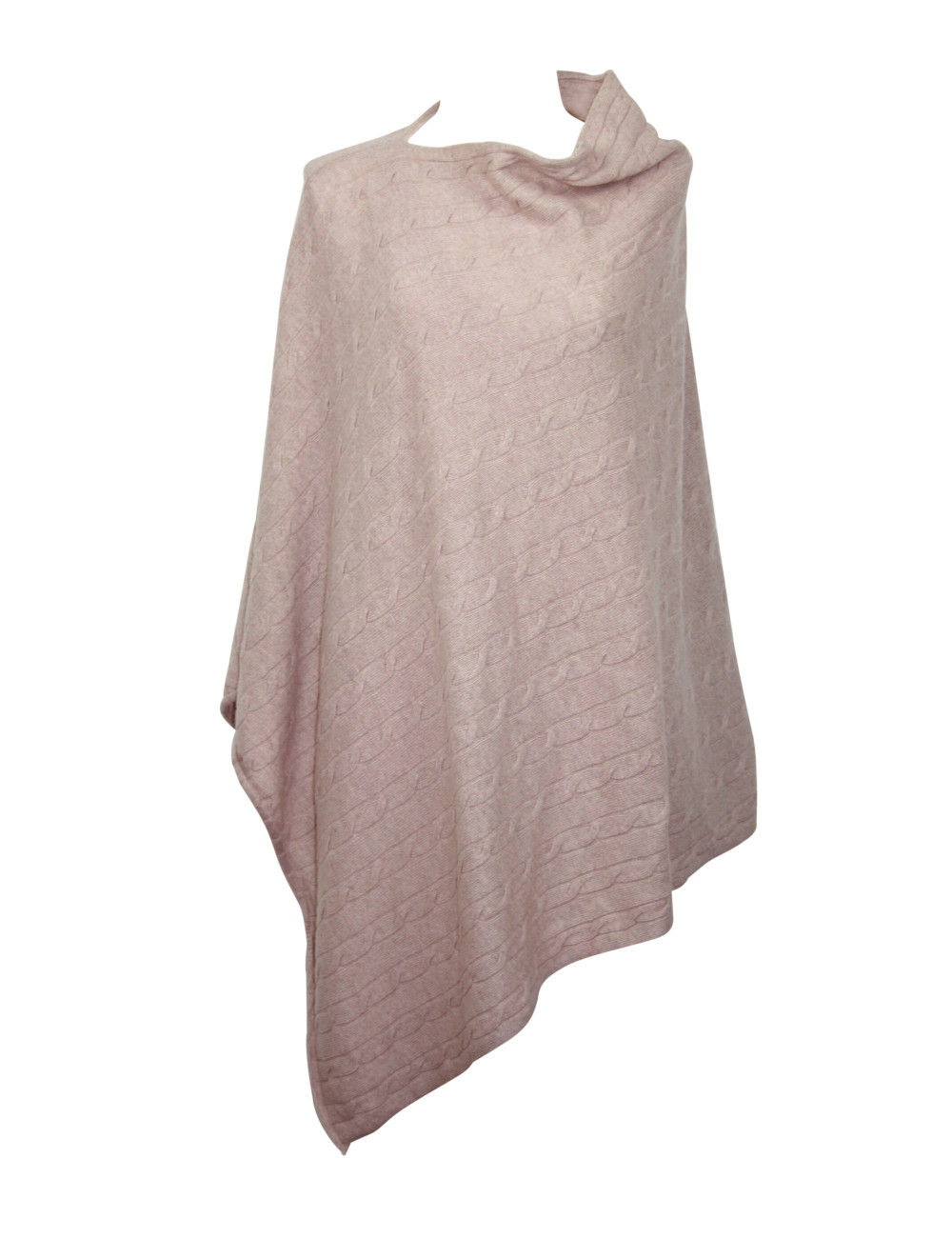 Mathlau Poncho i uldent trikotage