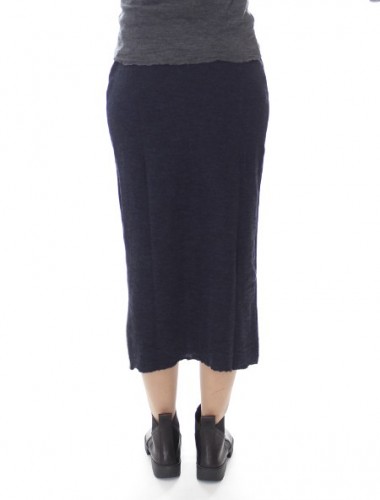 Kropsnær nederdel i 100% merino uld fra By Basics i midt nat blå
