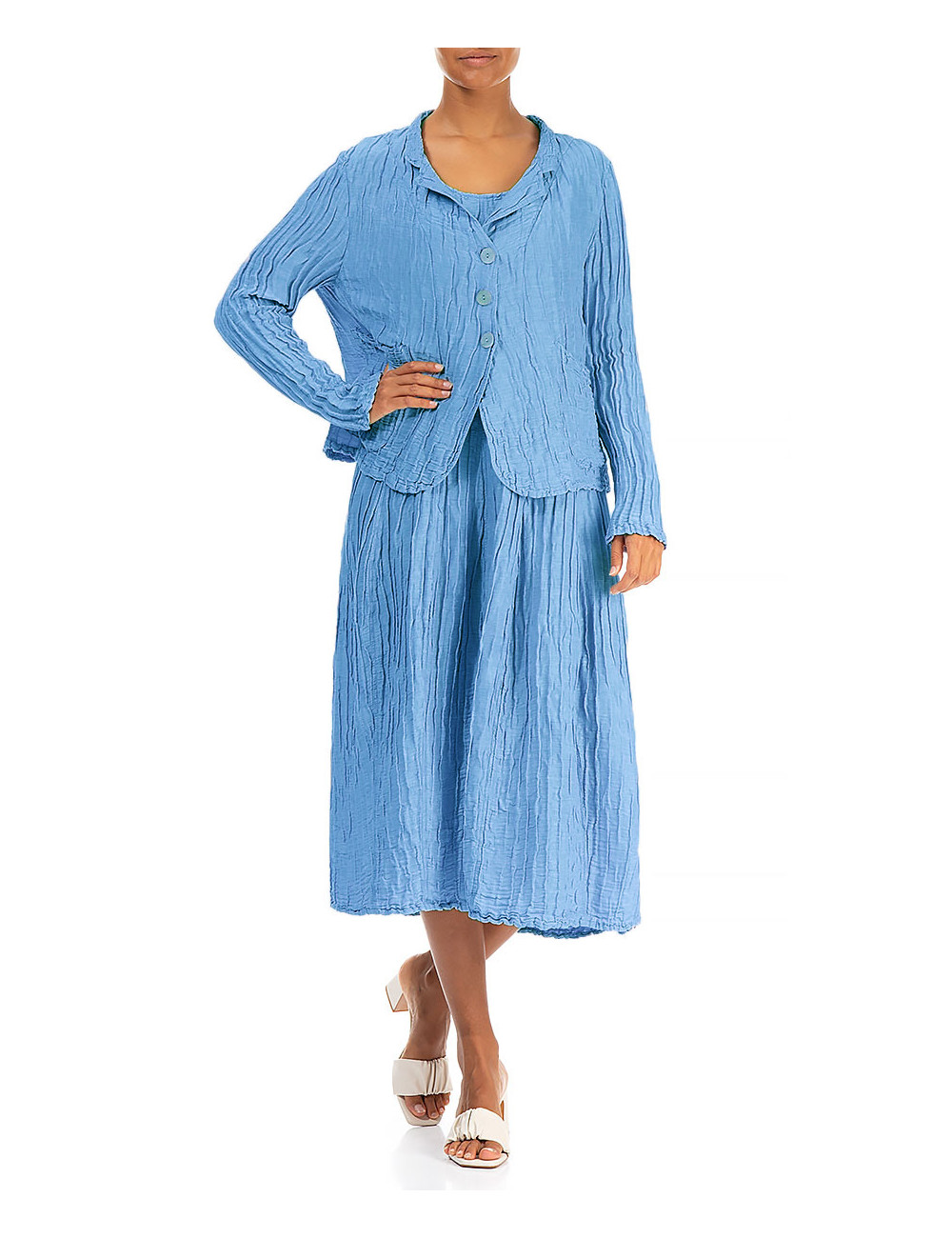 Let taljeret cardigan i silke-hør - ll