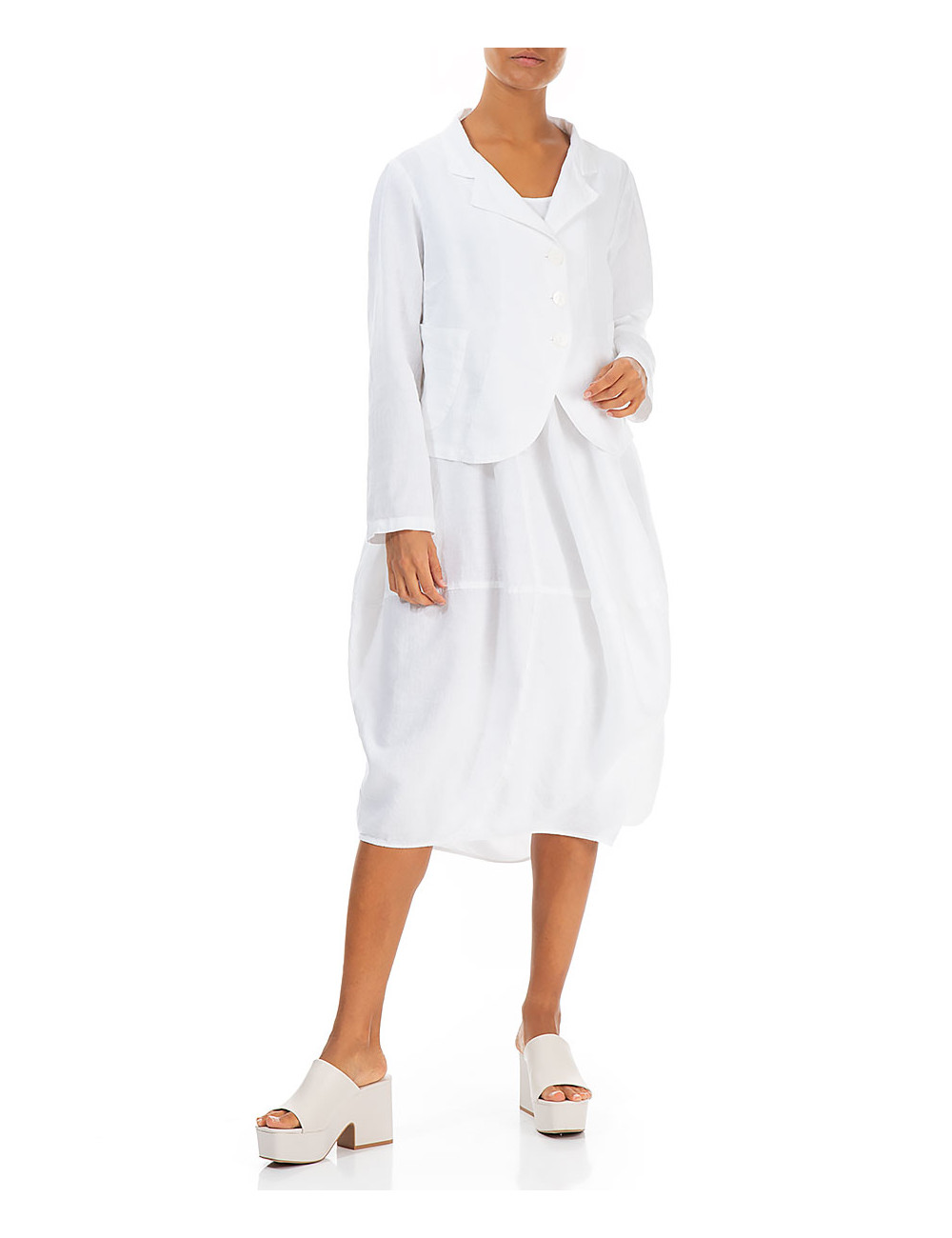 Kort cardigan i hør