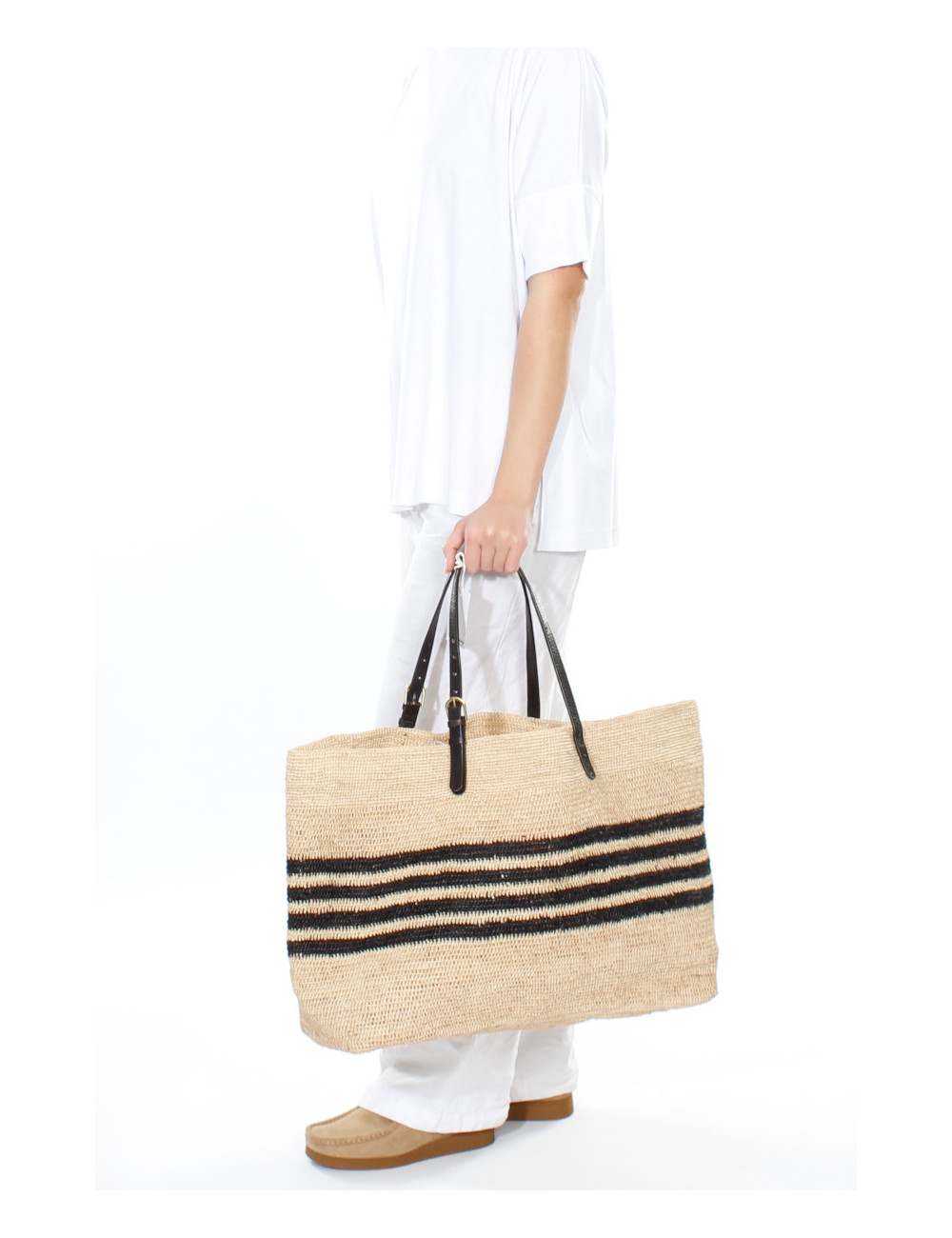 Raffia stråtaske i multi colour