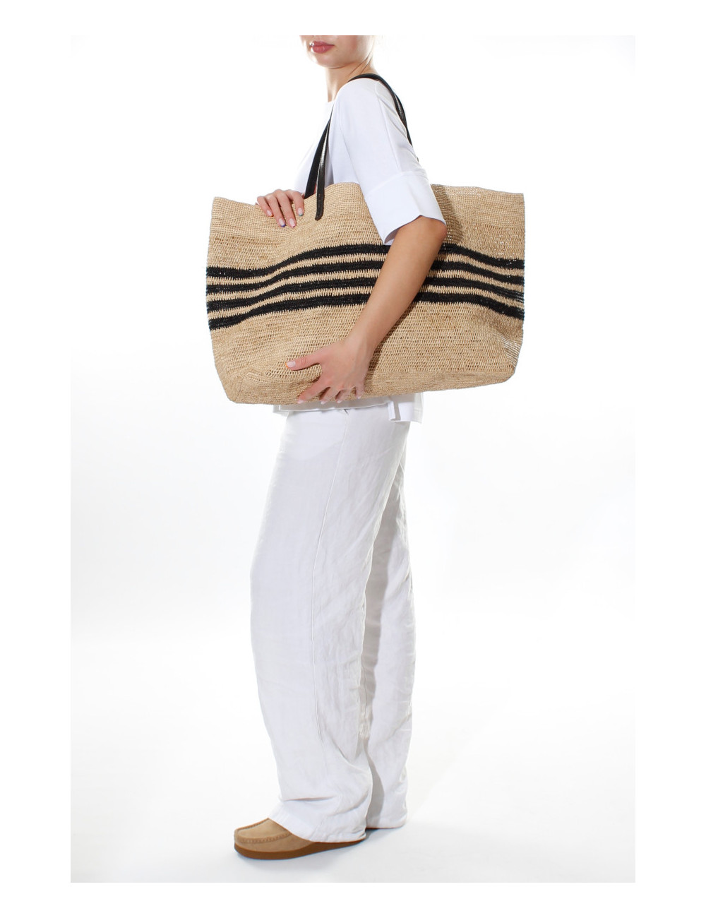 Raffia stråtaske i multi colour