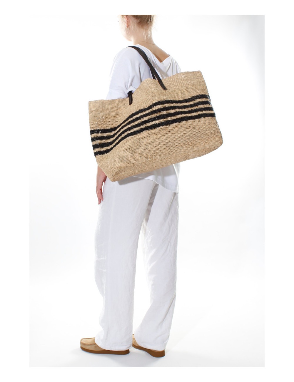 Raffia stråtaske i multi colour