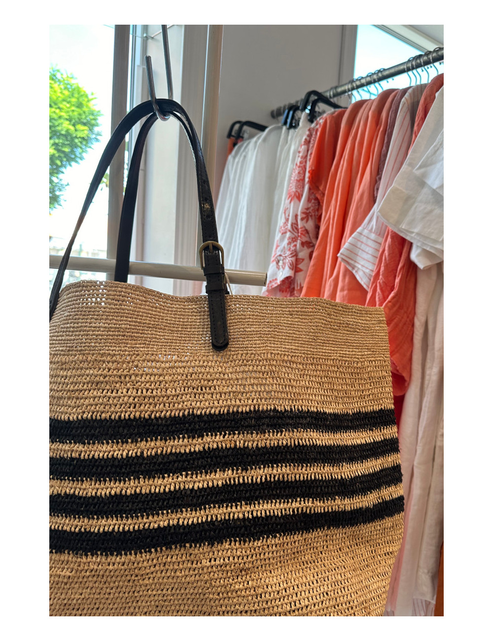 Raffia stråtaske i multi colour