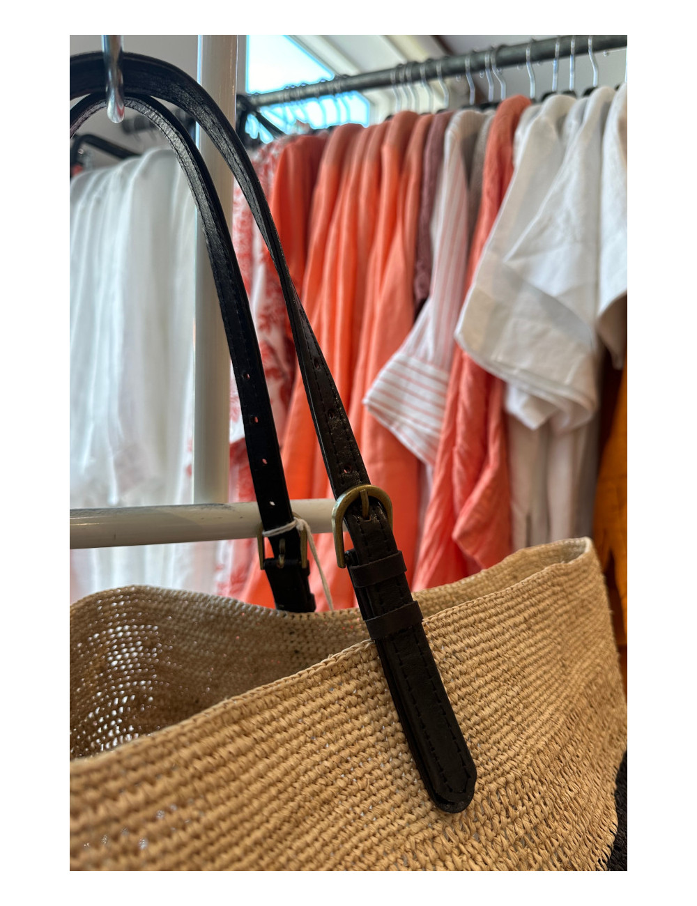 Raffia stråtaske i multi colour