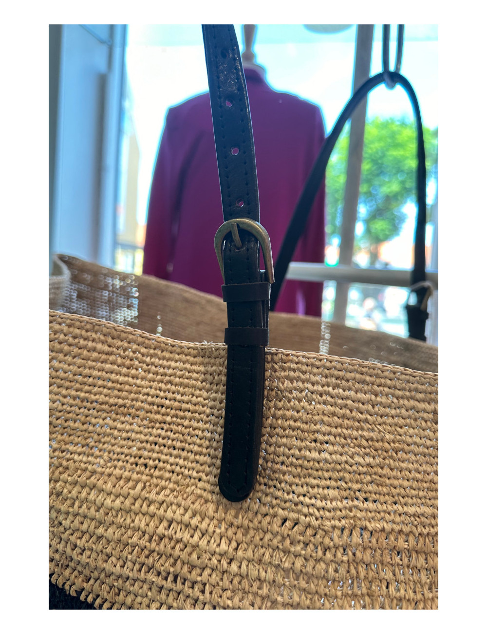 Raffia stråtaske i multi colour