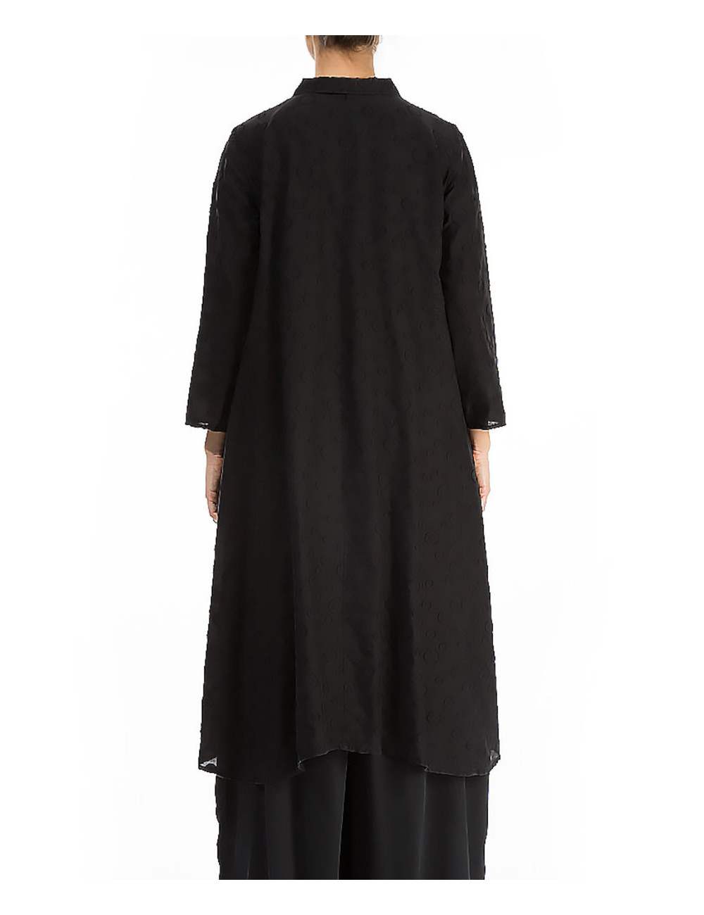 Plus Size cardigan - skjorte kjole - sort