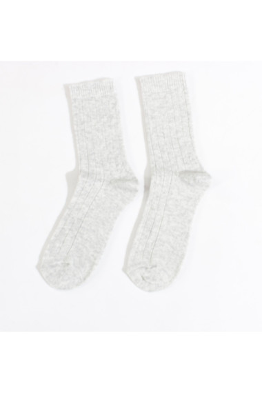 Sokker i cashmere og merino uld mix i lyse grå