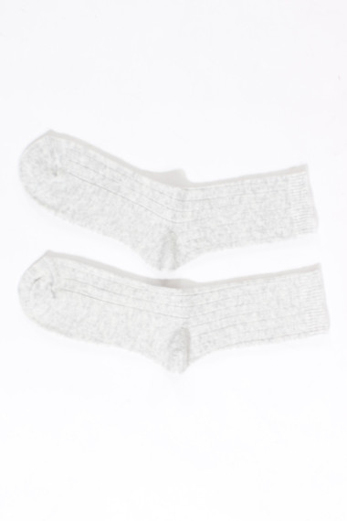 Sokker i cashmere og merino uld mix i lyse grå