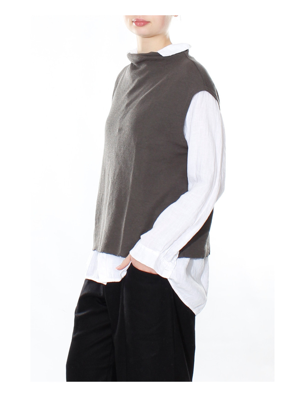 Vest i merino uld 2009 i basis farver