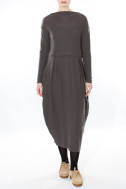 Merino uld kjole i mandel-facon 7045 i basis farver