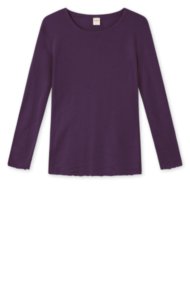 Merino T-shirt i aubergine nr. 68 farve