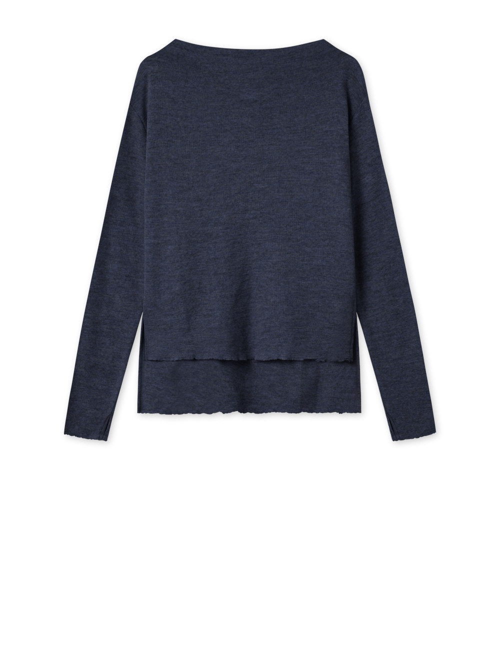 Merino uld bluse med længde forskel 4040 i basis farver